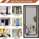 Reinforced cat screen door, flexible screen door with zipper, anti-theft door, mosquito net, thickened cat-proof mesh, suitable for living room, kitchen, bedroom, black, 90x220cm