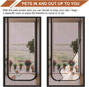 Reinforced cat screen door, flexible screen door with zipper, anti-theft door, mosquito net, thickened cat-proof mesh, suitable for living room, kitchen, bedroom, black, 90x220cm