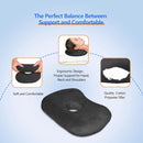 Curved side pillow - Ear holes - Adjustable cotton/polyester - Machine washable - Suitable for pierced ears - Black