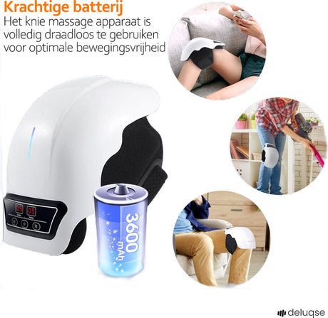 Deluqse Knee Massager - Infrared - Vibration Massage - Cordless - Thermal Massage - Pain Relief - Red Light Therapy
