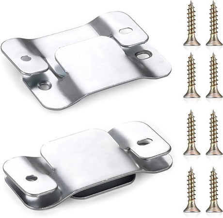 4-Piece Sectional Sofa Connectors, Furniture Connectors, Premium Metal Sofa Connector with Screws, Suitable for Two-Seater Sofas (Silver) - Cabinet Brackets
