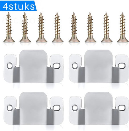 4-Piece Sectional Sofa Connectors, Furniture Connectors, Premium Metal Sofa Connector with Screws, Suitable for Two-Seater Sofas (Silver) - Cabinet Brackets