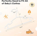 Hangers - Hangers - Children's Hangers - Baby Hangers - Plastic Hangers for Children - Baby Wardrobe Hangers - 20 Non-Slip Toddler Hangers - For Baby Clothes, Pants, Jackets, Dresses - Wit