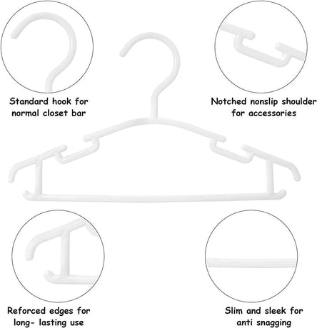 Hangers - Hangers - Children's Hangers - Baby Hangers - Plastic Hangers for Children - Baby Wardrobe Hangers - 20 Non-Slip Toddler Hangers - For Baby Clothes, Pants, Jackets, Dresses - Wit