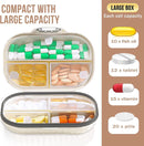 Medicine Box - 7-Compartment Pill Organizer - Pill Box - Medicine Box with Secure Closure - Leakproof Pill Organizer - Portable - Medication Dispenser for Travel, Health, and Home - Groot - Wit