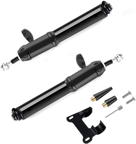 Hand Pump - Bicycle Pump - Mini Portable Bicycle Pump in Aluminum Alloy - ABS Flexible Hose - Lightweight - Up to 100 psi - Presta and Schrader Valves - Black