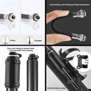 Hand Pump - Bicycle Pump - Mini Portable Bicycle Pump in Aluminum Alloy - ABS Flexible Hose - Lightweight - Up to 100 psi - Presta and Schrader Valves - Black