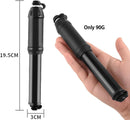 Hand Pump - Bicycle Pump - Mini Portable Bicycle Pump in Aluminum Alloy - ABS Flexible Hose - Lightweight - Up to 100 psi - Presta and Schrader Valves - Black