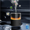 Car essential oil diffuser with automatic on/off function, portable humidifier with memory function, battery operated, with 8-color ambient light for car, home, office and travel (black)