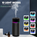Car essential oil diffuser with automatic on/off function, portable humidifier with memory function, battery operated, with 8-color ambient light for car, home, office and travel (black)