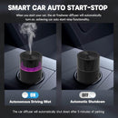Car essential oil diffuser with automatic on/off function, portable humidifier with memory function, battery operated, with 8-color ambient light for car, home, office and travel (black)