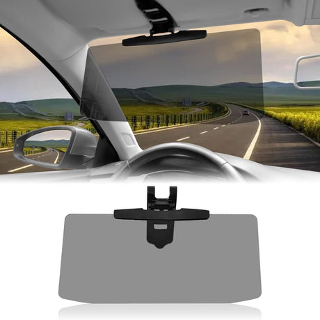 Car Sunshade - Universal - Polarized Anti-Glare - Sun Visor Extension - Powerful Light Blocking - Anti-Glare Protection - Diffused Light - Safe Driving - UV Protection - 32 x 14.5 cm - Black