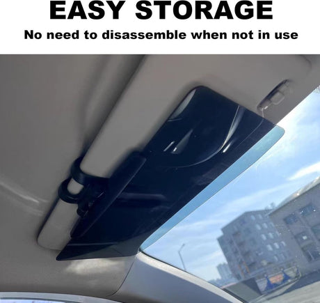 Car Sunshade - Universal - Polarized Anti-Glare - Sun Visor Extension - Powerful Light Blocking - Anti-Glare Protection - Diffused Light - Safe Driving - UV Protection - 32 x 14.5 cm - Black