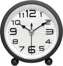 Wekker, analog, silent, no ticking, metal, black, large digits, silent night clock, quartz movement, sweep frequency, battery operated, portable alarm clock for bedroom, living room