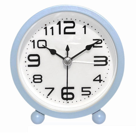 Wekker - Analog Wekker - Digital Alarm Clock - Children's Alarm Clock - Silent Bedside Clock - Battery Operated Portable Alarm Clock - No Ticking - Large Numbers - For Bedroom, Living Room, Office, Travel (Blue)