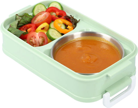 Green Lunch Box with Soup Bowl - Bento Box - Adult Lunch Box - Meal Boxes - Children's Lunch Box - Lunch Box with Compartments - Airtight and Leakproof - BPA-Free