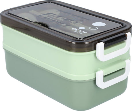 Green Lunch Box with Soup Bowl - Bento Box - Adult Lunch Box - Meal Boxes - Children's Lunch Box - Lunch Box with Compartments - Airtight and Leakproof - BPA-Free