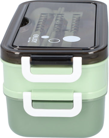 Green Lunch Box with Soup Bowl - Bento Box - Adult Lunch Box - Meal Boxes - Children's Lunch Box - Lunch Box with Compartments - Airtight and Leakproof - BPA-Free