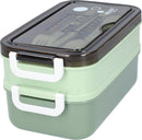 Green Lunch Box with Soup Bowl - Bento Box - Adult Lunch Box - Meal Boxes - Children's Lunch Box - Lunch Box with Compartments - Airtight and Leakproof - BPA-Free