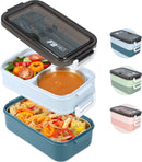 Lunch Box with Soup Bowl Blauw - Bento Box - Adult Lunch Box - Meal Boxes - Children's Lunch Box - Lunch Box with Compartments - Airtight and Leakproof - BPA-Free