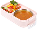 Pink Lunch Box with Soup Bowl - Bento Box - Adult Lunch Box - Meal Boxes - Children's Lunch Box - Lunch Box with Compartments - Airtight and Leakproof - BPA-Free