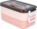 Pink Lunch Box with Soup Bowl - Bento Box - Adult Lunch Box - Meal Boxes - Children's Lunch Box - Lunch Box with Compartments - Airtight and Leakproof - BPA-Free
