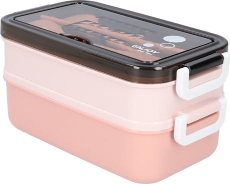 Pink Lunch Box with Soup Bowl - Bento Box - Adult Lunch Box - Meal Boxes - Children's Lunch Box - Lunch Box with Compartments - Airtight and Leakproof - BPA-Free