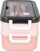 Pink Lunch Box with Soup Bowl - Bento Box - Adult Lunch Box - Meal Boxes - Children's Lunch Box - Lunch Box with Compartments - Airtight and Leakproof - BPA-Free