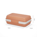 Set of 2 soap dishes with lids, portable soap holder, baby bathroom accessories, travel toiletries, for holidays and trips, 12 x 7.6 x 5 cm, white, orange, PP