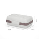 Set of 2 soap dishes with lids, portable soap holder, baby bathroom accessories, travel toiletries, for holidays and trips, 12 x 7.6 x 5 cm, white, orange, PP