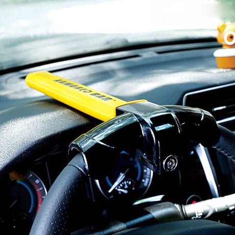 Car steering wheel lock - Anti-theft - Lock for classic cars - Security lock - With 2 keys - Yellow