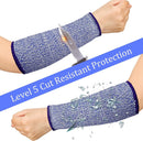 3 pairs of arm protectors for thin skin and bruises, cut-resistant forearm sleeves, level 5 burn protection (7.9 inches) - Black