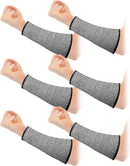 3 pairs of arm protectors for thin skin and bruises, cut-resistant forearm sleeves, level 5 burn protection (7.9 inches) - Gray