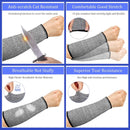 3 pairs of arm protectors for thin skin and bruises, cut-resistant forearm sleeves, level 5 burn protection (7.9 inches) - Gray