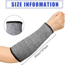 3 pairs of arm protectors for thin skin and bruises, cut-resistant forearm sleeves, level 5 burn protection (7.9 inches) - Gray