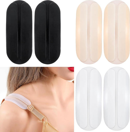 Set of 6 silicone bra strap pads - Shockproof - Non-slip shoulder pads - Gel bra strap pads - Comfortable and soft - Women's clothing - Relieves shoulder pain