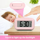 Wekker Digital Alarm Clock - Children's Clock - Wekker - Wekker Children's Alarm Clock - Travel Alarm Clock - LED Display Clock - Adjustable 12/24 Hour Snooze Function, Temperature, Date, Time - Portable Alarm Clock - Pink