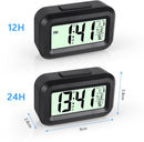 Wekker Digital Alarm Clock - Children's Clock - Wekker - Wekker Children's Alarm Clock - Travel Alarm Clock - LED Display Clock - Adjustable 12/24 Hour Snooze Function, Temperature, Date, Time - Portable Alarm Clock - Black