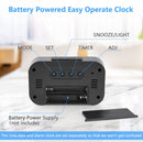 Wekker Digital Alarm Clock - Children's Clock - Wekker - Wekker Children's Alarm Clock - Travel Alarm Clock - LED Display Clock - Adjustable 12/24 Hour Snooze Function, Temperature, Date, Time - Portable Alarm Clock - Black
