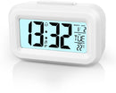 Wekker Digital - Klok Children's - Wekker - Wekker Children's - Alarm Clock - Travel Alarm Clock - LED Display Clock - Adjustable 12/24 Hour Snooze Function, Temperature, Date, Time - Portable Alarm Clock - Wit