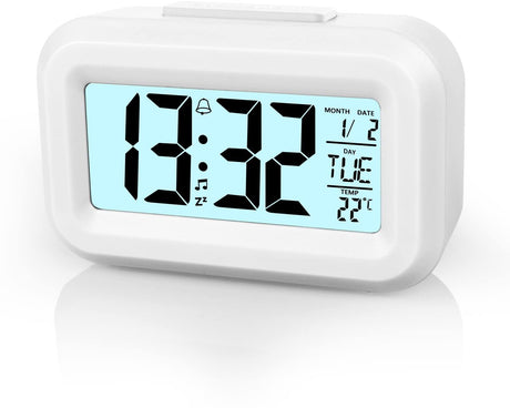 Wekker Digital - Klok Children's - Wekker - Wekker Children's - Alarm Clock - Travel Alarm Clock - LED Display Clock - Adjustable 12/24 Hour Snooze Function, Temperature, Date, Time - Portable Alarm Clock - Wit
