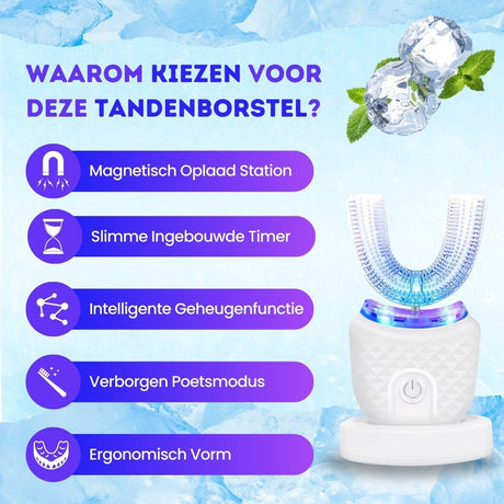 U-shaped electric toothbrush for adults - Automatic and ultrasonic oral care