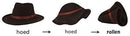 Hats - Roll-up felt hats for outdoor use - Hiking hats - Wool hats - Waterproof and foldable leather hat lining for men and women