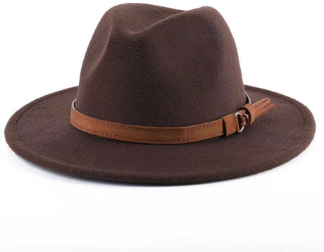 Cap - Bucket Hat - Women's Sun Hat - Women's Bucket Hat - Hiking Hats - Waterproof Wool Hats - Roll-Up Felt Hats for Outdoors - Foldable Leather Lining - For Men and Women (Brown)