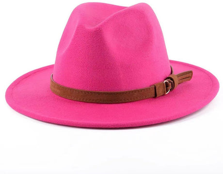 Hat - Sun hat - Bucket hat - Women's sun hat - Men's bucket hat - Hiking hats - Waterproof wool hats - Roll-up felt hats for outdoor use - Foldable leather lining - For men and women (rose red)