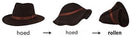 Hat - Sun hat - Bucket hat - Women's sun hat - Men's bucket hat - Hiking hats - Waterproof wool hats - Roll-up felt hats for outdoor use - Foldable leather lining - For men and women (navy blue)