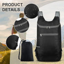 Backpack - Bag - Ultralight foldable backpack - Backpacks - Waterproof canvas, large capacity - Suitable for travel, hiking, camping, cycling, outdoor sports, Unisex, Black, One size