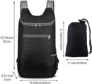 Backpack - Bag - Ultralight foldable backpack - Backpacks - Waterproof canvas, large capacity - Suitable for travel, hiking, camping, cycling, outdoor sports, Unisex, Black, One size