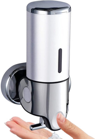 Soap dispenser - Wall-mounted - Soap dispenser - Suspended soap pump - Brushed stainless steel - Toilet - Shower - Foam