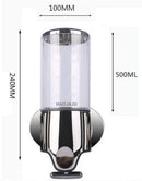 Soap dispenser - Wall-mounted soap dispenser - Soap dispenser - 500ml pump - Suspended - Brushed stainless steel - Bathroom - Toilet - Shower - Black